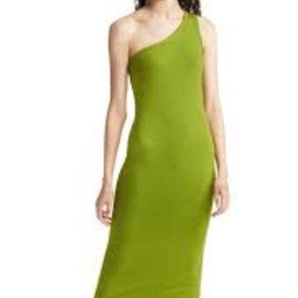 Vero Moda Dresses & Skirts - Women's AWARE by Vero Moda Lime Green One Shoulder Ribbed Dress